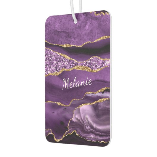 Paarse Gouden Glitter Luchtverfrisser met Aangepas (Links)