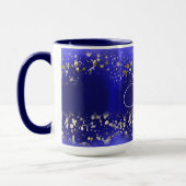 Paarse gouden glitter marmer aangepaste naam mok (Links)