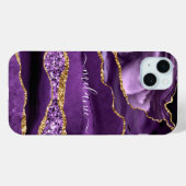 Paarse gouden glitter marmeren aangepaste naam iPh Case-Mate iPhone Case (Achterkant (horizontaal))