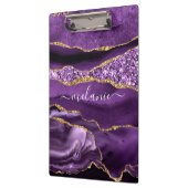 Paarse gouden glitter marmeren aangepaste naam kle klembord (Links)