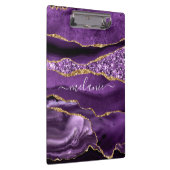 Paarse gouden glitter marmeren aangepaste naam kle klembord (Rechts)