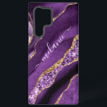 Paarse Gouden Glitter Marmeren Gift met Aangepaste Samsung Galaxy Hoesje<br><div class="desc">Samsung Galaxy Hoesje of iPhone Case met Agaat Paarse Violet Gold Glitter Geode Custom Name Sparkle Marble Gepersonaliseerde Verjaardag - Jubileum of Huwelijkscadeau / Leveranciers - Jouw namen toevoegen - Tekst of Verwijderen - Maak uw speciale cadeau - Formaat wijzigen en verplaatsen of verwijderen en toevoegen van tekst / onderdelen...</div>