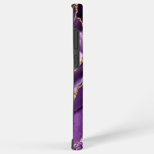 Paarse Gouden Glitter Marmeren Gift met Aangepaste Samsung Galaxy Hoesje (Rechterkant)