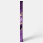 Paarse Gouden Glitter Marmeren Gift met Aangepaste Samsung Galaxy Hoesje (Linkerkant)