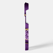 Paarse Gouden Glitter Marmeren Jouw naam iPhone Ca iPhone Hoesje (Linkerkant)