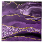 Paarse gouden glitter marmeren sprankle Tegel Tegeltje (Voorkant)