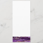 Paarse Gouden Glitter Menu met Aangepaste Naam Tek (Achterkant)