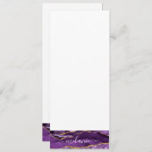 Paarse Gouden Glitter Menu met Aangepaste Naam Tek (Voorkant / Achterkant)