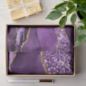 Paarse Gouden Glitter Op Maat Gemaakte Naam Tissue Tissuepapier (Geschenk)