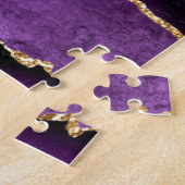 Paarse Gouden Glitter Puzzel Geschenk Gepersonalis (Zijkant)