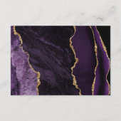 Paarse Gouden Glitter Script Trouwdetails Informatiekaartje (Achterkant)