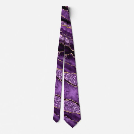 Paarse Gouden Glitter Sparkly Stropdas (Achterkant)