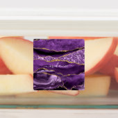 Paarse Gouden Glitter Stickers met Aangepaste Naam (Aangebracht)