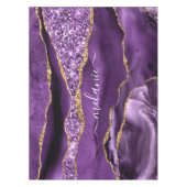 Paarse gouden glitter tafelkleed met aangepaste na (Voorkant)