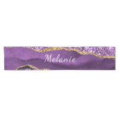 Paarse Gouden Glitter Tafelloper met aangepaste na (Horizontaal)