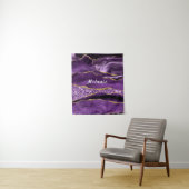 Paarse Gouden Glitter Tapestry met Aangepaste Naam Wandkleed (In situ)