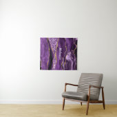Paarse Gouden Glitter Tapestry met Aangepaste Naam Wandkleed (In Situ (horizontaal))
