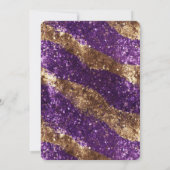 Paarse gouden glitter verjaardag kaart (Achterkant)