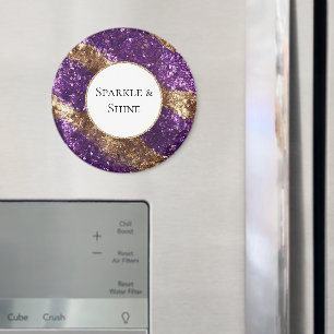 Paarse gouden glitter verjaardag magneet
