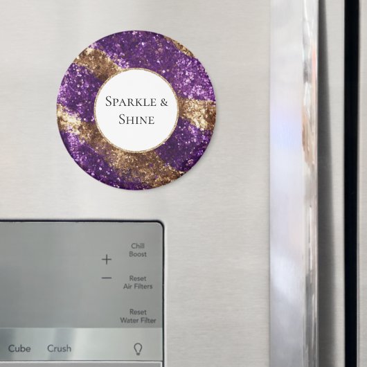 Paarse gouden glitter verjaardag magneet (Insitu (Koelkast))