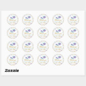 Paarse gouden glitter verjaardagsthee party dank u ronde sticker (Vel)