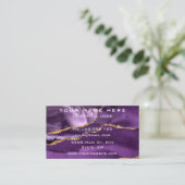 Paarse Gouden Glitter Visitekaartje Ontwerp Uw Eig (Staand voorkant)