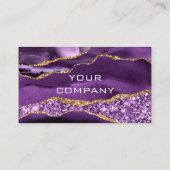 Paarse Gouden Glitter Visitekaartje Ontwerp Uw Eig (Achterkant)