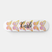 Paarse Gouden Glitter Vlinders Persoonlijk Skateboard (Horizontaal)