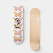 Paarse Gouden Glitter Vlinders Persoonlijk Skateboard (Voorkant)