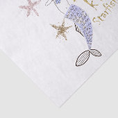 Paarse & Gouden Glitter Zeemeermin Verjaardagsfees Tissuepapier (Detail)