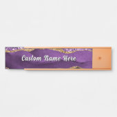 Paarse Gouden Glitterende Aangepaste Naam Deur Bor Deurbordje (Voorkant)
