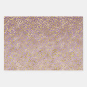 Paarse Gouden Glitz Sparkle Stripes Luipaard Inpakpapier Vel (Voorkant 2)