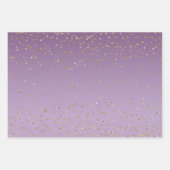 Paarse Gouden Glitz Sparkle Stripes Luipaard Inpakpapier Vel (Voorkant)