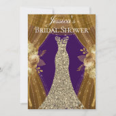 Paarse & Gouden Gordijnen Jurk Vrijgezellenfeest U Kaart (Voorkant)