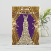 Paarse & Gouden Gordijnen Jurk Vrijgezellenfeest U Kaart (Staand voorkant)