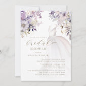 Paarse gouden groen bruiloft jurk Vrijgezellenfees Kaart (Voorkant)