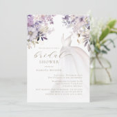 Paarse gouden groen bruiloft jurk Vrijgezellenfees Kaart (Staand voorkant)