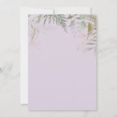 Paarse gouden groen bruiloft jurk Vrijgezellenfees Kaart (Achterkant)