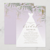 Paarse gouden groen bruiloft jurk Vrijgezellenfees Kaart (Voorkant / Achterkant)