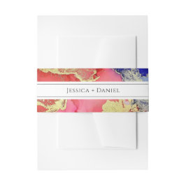 Paarse gouden handdoeken uitnodigingen wikkel