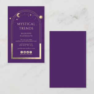 Paarse Gouden Hemelse Mystieke Branding Visitekaartje