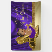 Paarse gouden hoge hak schoen etnisch meisje Baby  Spandoek (Verticaal)