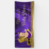 Paarse gouden hoge hak schoen meisje Baby shower Spandoek (Verticaal)