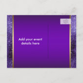 Paarse gouden hoge hakschoen Sla de datum op Aankondigingskaart (Achterkant)