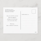 Paarse gouden Holly kerstcadeaus Feestdagenkaart (Achterkant)