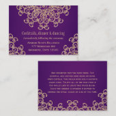 Paarse gouden Indiase stijl receptie behuizing Kaa Informatiekaartje (Voorkant / Achterkant)