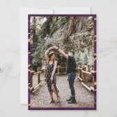 Paarse gouden inkt foto-bruiloft kaart (Achterkant)
