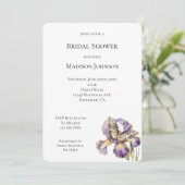 Paarse Gouden Iris Floral Butterfly Vrijgezellenfe Kaart (Staand voorkant)