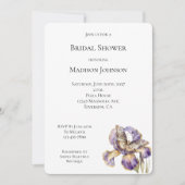 Paarse Gouden Iris Floral Butterfly Vrijgezellenfe Kaart (Voorkant)