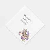 Paarse Gouden Iris Floral Butterfly Vrijgezellenfe Servet (Hoek)
